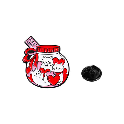 Broche en émail chat de dessin animé mignon, 4 pièces, Animal créatif, cadeau de saint-valentin, épingle à revers, Badge, sac à dos, vêtements, accessoires de chapeau