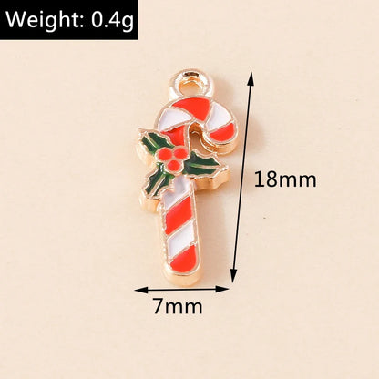 Leslie-Breloques de Noël en émail, arbre flocon de neige, chaussette, cerf, bonhomme de neige, bijoux de bricolage, cadeaux de Noël et du Nouvel An, 10 pièces