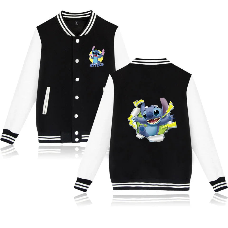Lilo Stitch Baseball Jacket Men Women Hip Hop Harajuku Jackets Streetwear Kids Boys Girls Loose College Coats