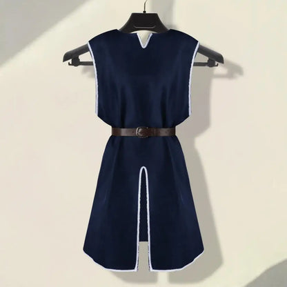 Medieval Viking Tunic Shirt V-Neck Sleeveless With Belt Mid Length Plus Size Cosplay Performance Halloween Costume Pirate Top