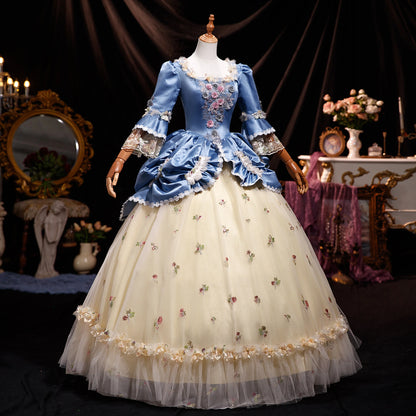 Robe de bal Marie-Antoinette géorgienne en satin, robe de soirée victorienne pour femme
