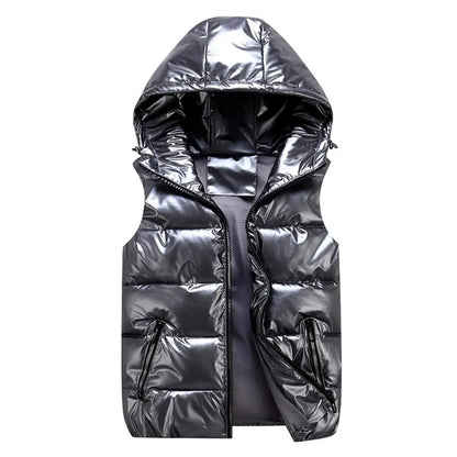 Warm Winter Vest for Women, Bright Color Pockets, Cotton Padded Vest, Quilted Inner Layer, Bright Color Vest for Women, Streetwear