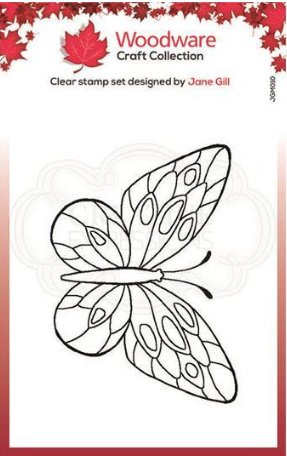 Tampon transparent simple Woodware Mini Wings - Damier de la Succise 6,6 cm x 4,3 cm