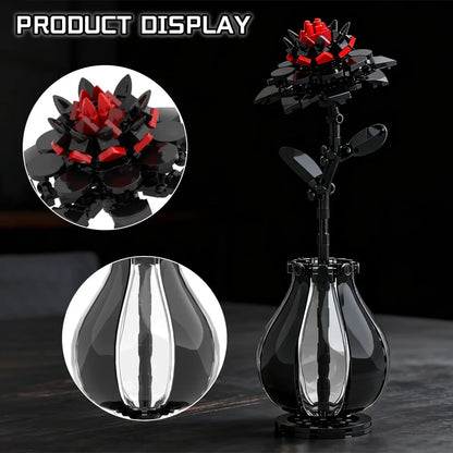 MOC Dahlia fleur blocs de construction modèle violet Dahlia fleur plantes en pot briques assemblage jouets saint valentin Couple bricolage cadeaux