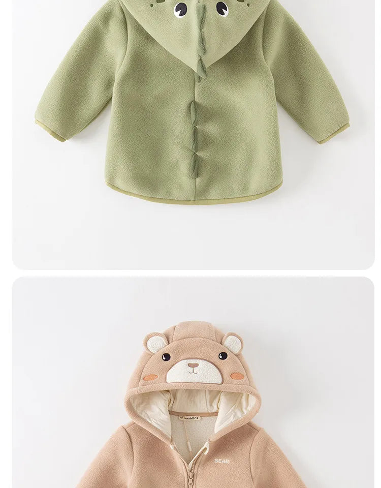 Dave Bella Cute Animal Shape Children Hoodie Cartoon Boys Girls Coat Autumn Warm Hooded Outerwear Toddler Girl Clothes DBX14462