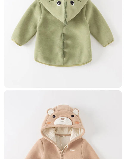 Dave Bella Cute Animal Shape Children Hoodie Cartoon Boys Girls Coat Autumn Warm Hooded Outerwear Toddler Girl Clothes DBX14462