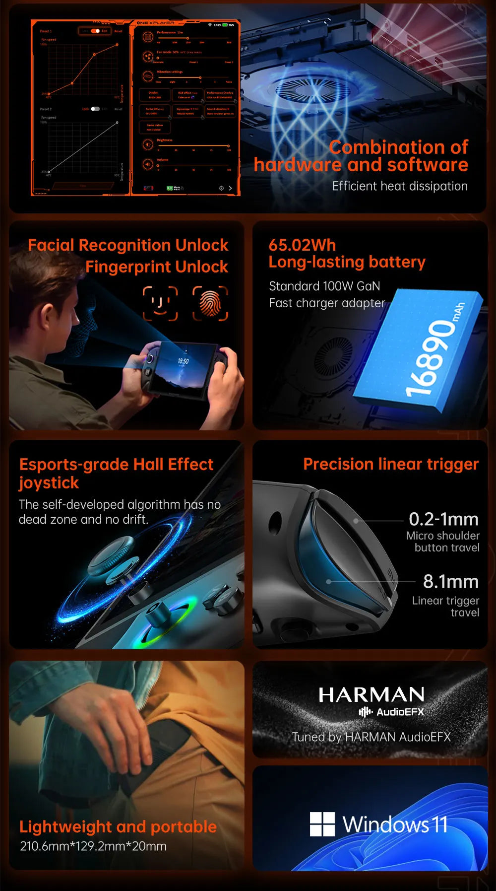 OneXplayer X1 mini AMD AI 9 HX 370 / 8840U 8.8'' 3-In-1 Handheld PC Game Console Laptop Tablet AI Computer Detachable Controller