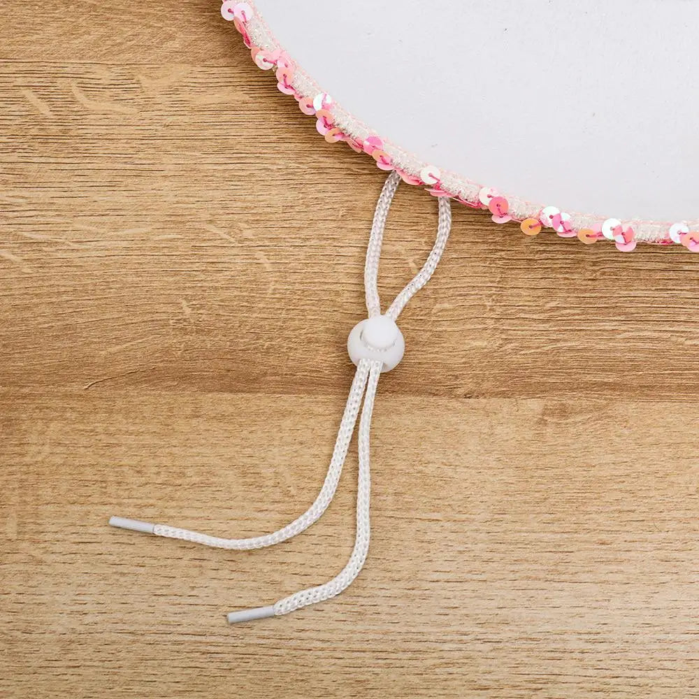 Chapeau de Cowgirl blanc étoile rose, garniture à paillettes, frange, chapeau de Cowboy réglable, cordon de serrage au cou, Costume de jeu de fête
