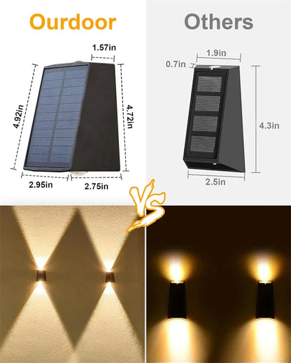 LED lumières solaires extérieur lampe murale à énergie solaire étanche décorations de jardin extérieur lumière du soleil pour rue balcon Villa lampe