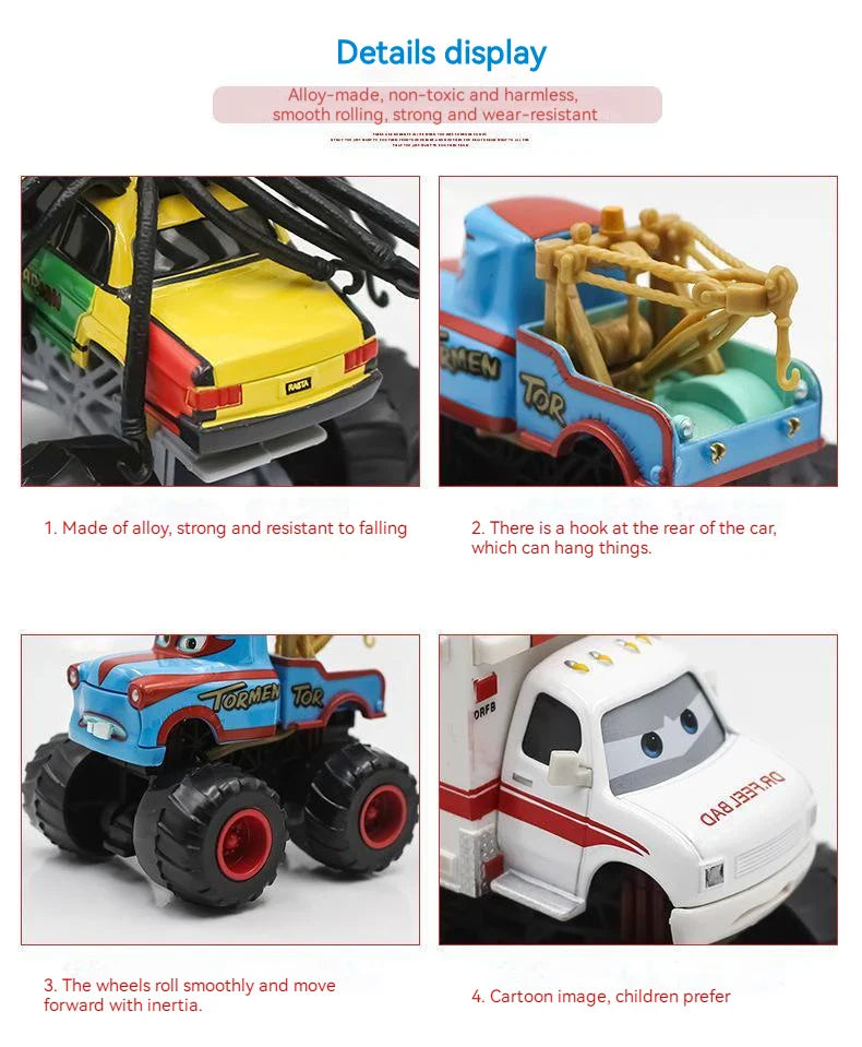 Pixar Cars 2 3 lutteur Mater et Lightning Mcqueen série de course véhicule en alliage métallique jouets pour enfants cadeau de collection à jambes hautes