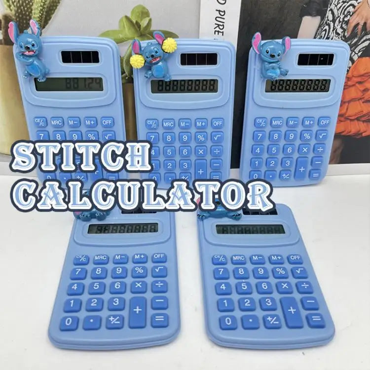 Stitch Cartoon Calculator Kawaii Powered Math Tool 8-Digit Display Portable Children Office Student Learning Device 2025Hot Sale