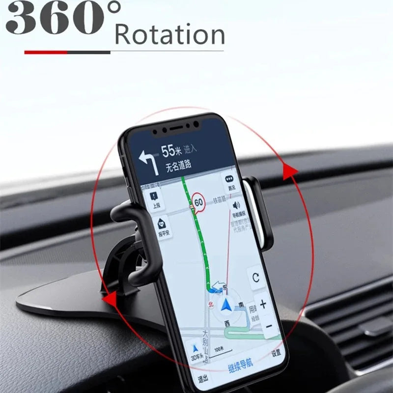 Support de téléphone de voiture rotatif à 360 degrés, Support universel pour téléphone portable, Support de tableau de bord pour poignée automatique, Support fixe pour téléphone portable