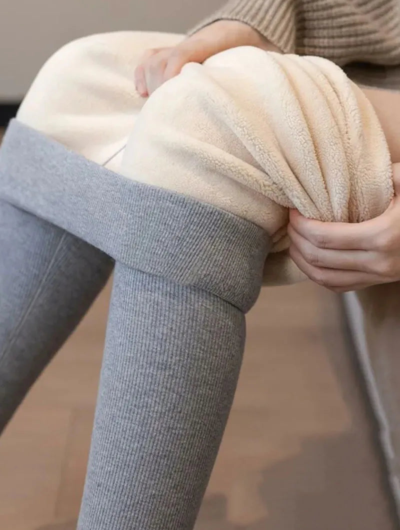 Xpqbb-Leggings d'hiver en velours d'agneau taille haute pour femme, collants chauds, pantalon de yoga, document solide, épais, sourire, commandé