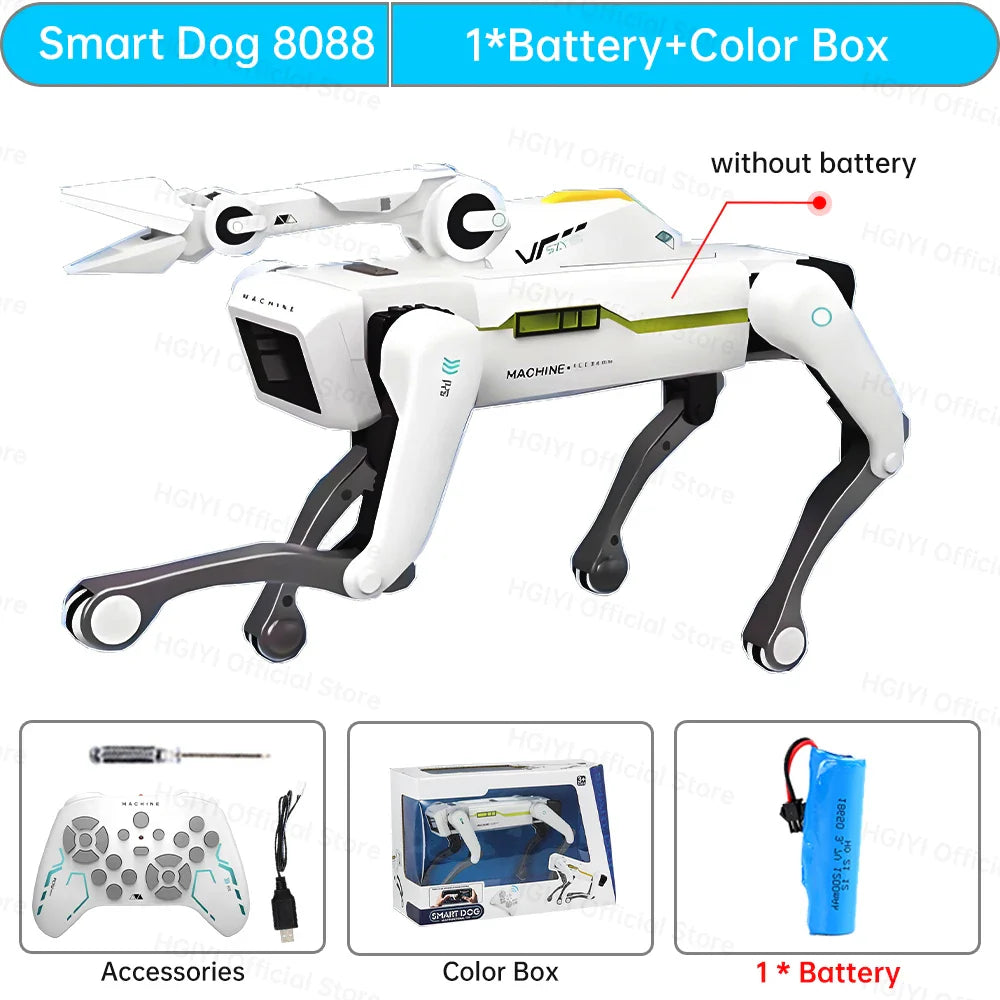Teeggi électrique RC Robot Intelligent chien avec pince multifonction RC mécanique chien jouet éducatif bionique Robot Intelligent jouet cadeau