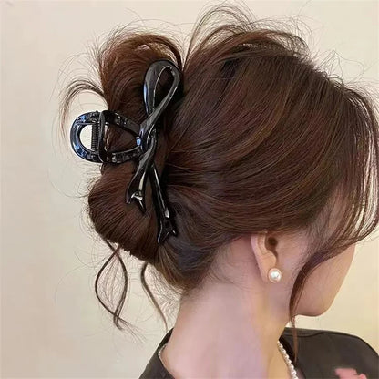 Pinces à cheveux crabe en ruban acrylique de 13 cm, nœud, pinces à cheveux brillantes, accessoires de coiffure, épingles à cheveux, queue de cheval de requin pour femmes