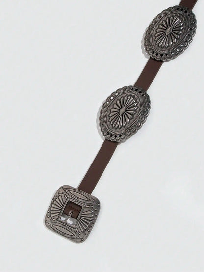 Ceinture robuste en métal sculpté pour femmes, 1 pièce, Style Punk, accessoire Cowboy Cowgirl, Boho