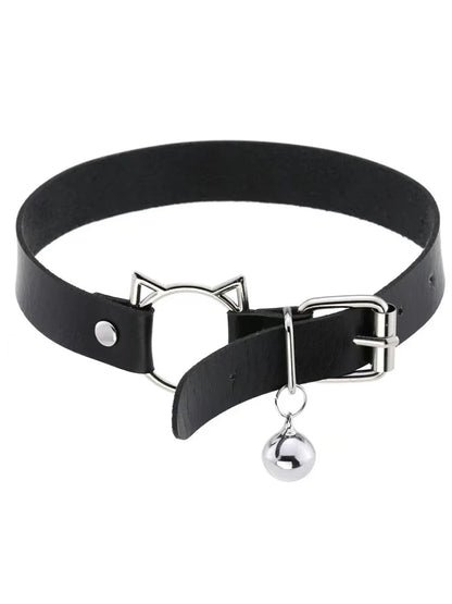Collier gothique d'Halloween en cuir PU avec tête de chat, collier doux Y2k, cadeau de mode pour femme, cadeau de Noël pour la Saint-Valentin