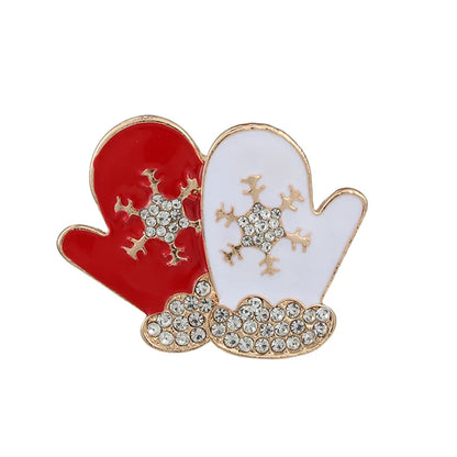 Christmas Brooches for Men and Women, Santa Claus Hat, Gloves, Bells, Socks, Rhinestone Suit, Metal Brooches, Badges, New Year Gift, 2022