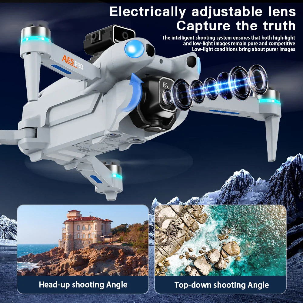Nouveau Mini Drone caméra HD télécommande avec écran Intelligent évitement d'obstacles moteur sans brosse quadrirotor Dron jouets AE5Pro