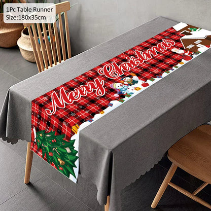 Chemin de Table de Noël, Décoration pour la Maison, Couverture de Nappe, Ornement, Cadeaux, ixdu Nouvel An, 2023