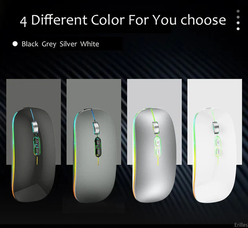 Dual Mode 2.4G Wireless Mouse One-Click Desktop Function Type-C Rechargeable Silent Backlight Mice for Laptop PC New