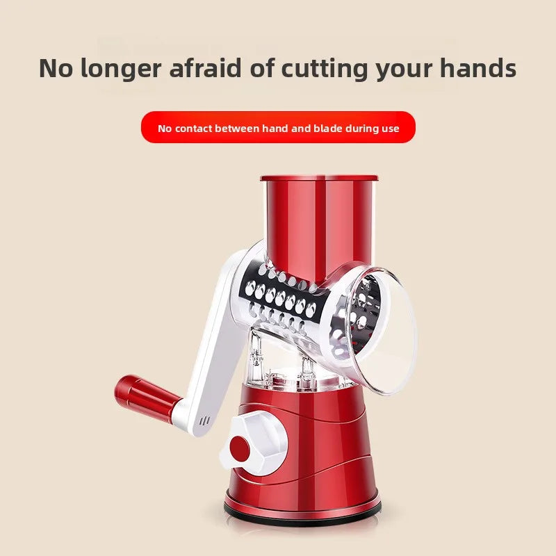 Multifunctional vegetable cutter hand-cranked rotate grater three-in-one roller vegetable cutter vertical four-in-one slicer