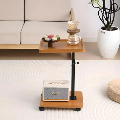 Chariot roulant réglable, Table de chevet, bureau pour ordinateur portable, lit médical pour la maison, plateau alimentaire 360 °   Bureau à domicile de table de plateau de canapé rotatif