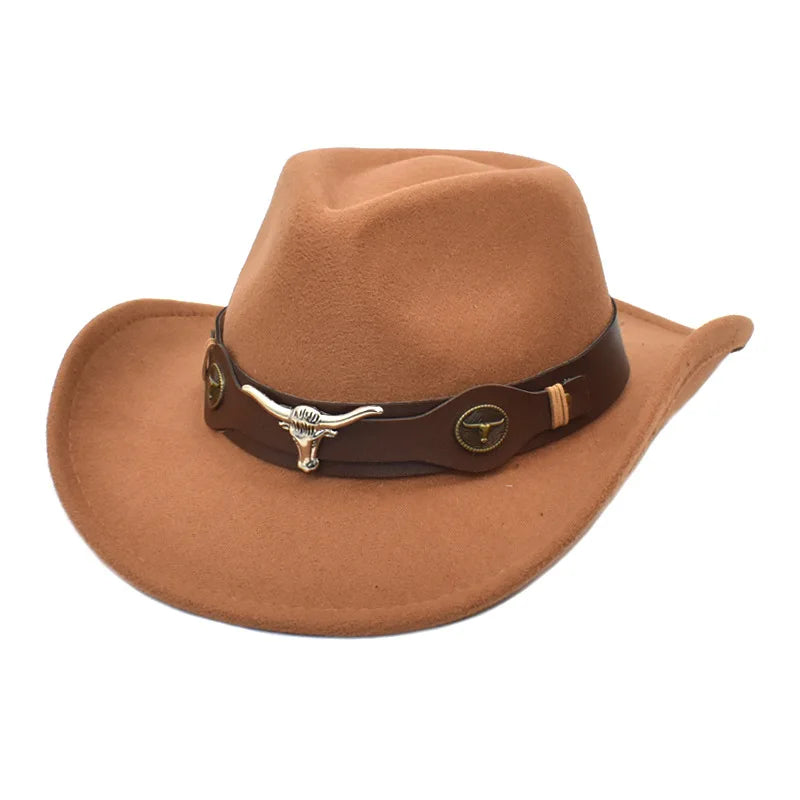 Chapeau de cowboy divers accessoires chapeau de cowboy monochrome en feutre chapeau d'extérieur homme et femme chapeau de cavalier chapeau femme