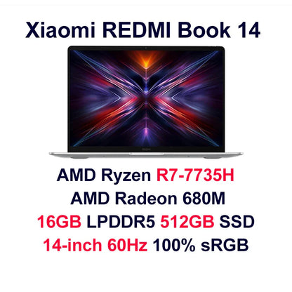 Xiaomi Laptop Redmi Book 14 2025 Ryzen 7-7735H/R5-7535H Radeon 680M/660M RAM 16GB 512GB SSD 14-inch 60Hz Screen Notebook Slim PC