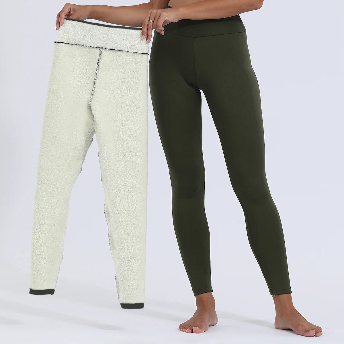 Velours hiver Leggins femmes couleur unie pantalon épais chaud velours taille haute couleur unie extérieur décontracté classique Leggings