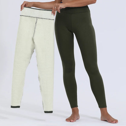 Velours hiver Leggins femmes couleur unie pantalon épais chaud velours taille haute couleur unie extérieur décontracté classique Leggings