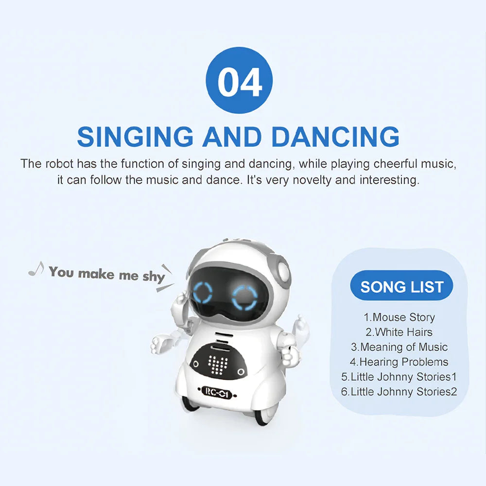 Robot peut parler, Dialogue interactif, reconnaissance vocale, enregistrement, chant et danse, conte d'histoires, Mini jouet Robot intelligent