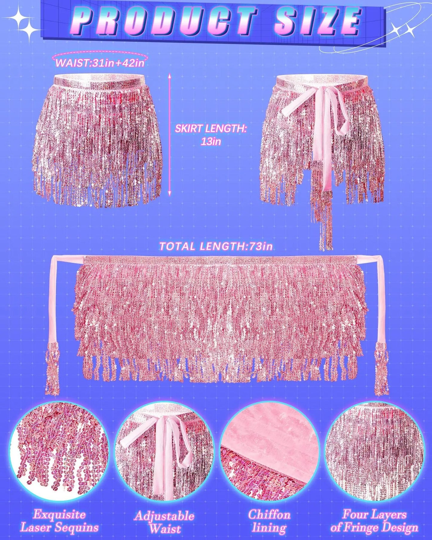 Pink Cowgirl Costume SET for Women Girl:cowboy Hat with Feathers,Space Skirt,HEART-SHAPED GLASSES, halloween accessories