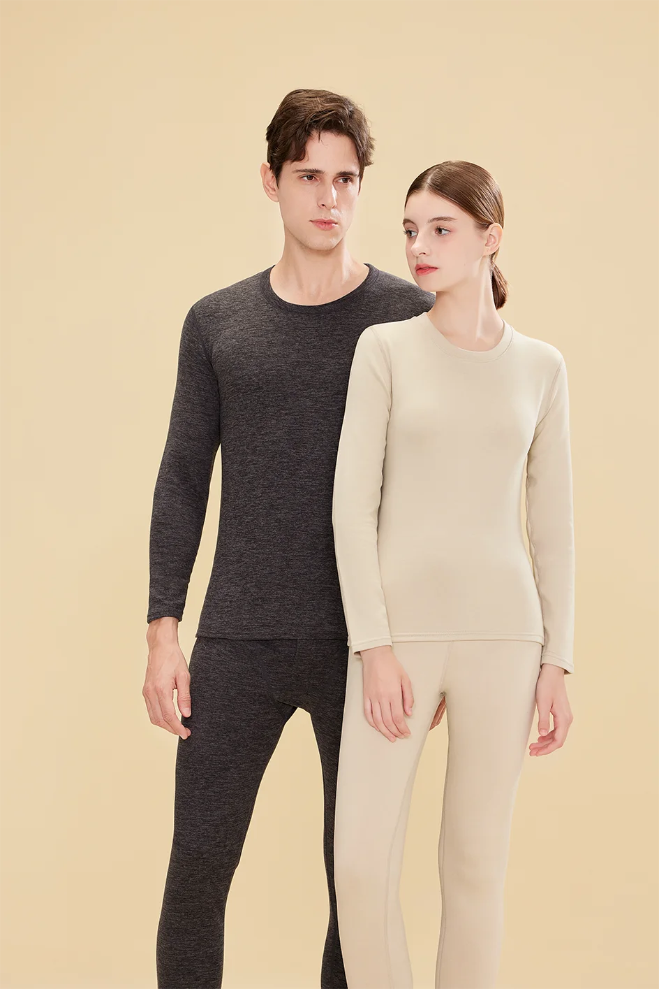 1 ensemble de sous-vêtements thermiques chauds en laine et soie pour femmes, ensembles de vêtements thermiques longs pour l'automne et l'hiver