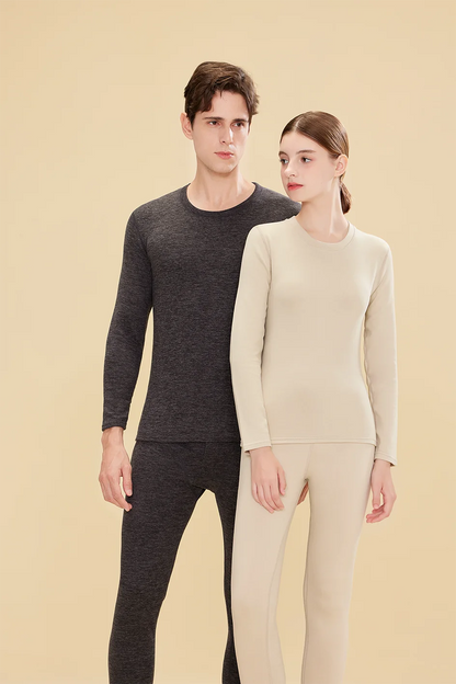 1 ensemble de sous-vêtements thermiques chauds en laine et soie pour femmes, ensembles de vêtements thermiques longs pour l'automne et l'hiver