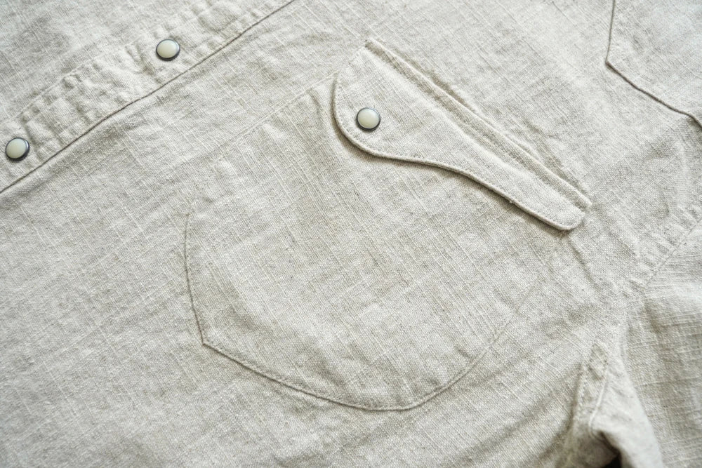 Chemise en lin Western Sle pour homme, décontractée, à manches longues, de couleur unie, coupe ample, col classique, boutonnée, tendance, kaki