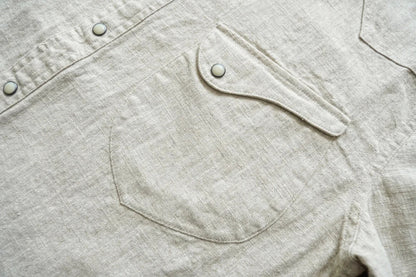Chemise en lin Western Sle pour homme, décontractée, à manches longues, de couleur unie, coupe ample, col classique, boutonnée, tendance, kaki