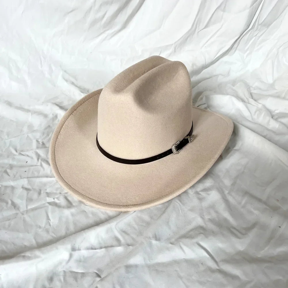 Chapeau de cowboy occidental vintage pour hommes, casquette de jazz de cowgirl avec cloche en cuir à large bord, chapeaux de Sombrero d'église pour homme