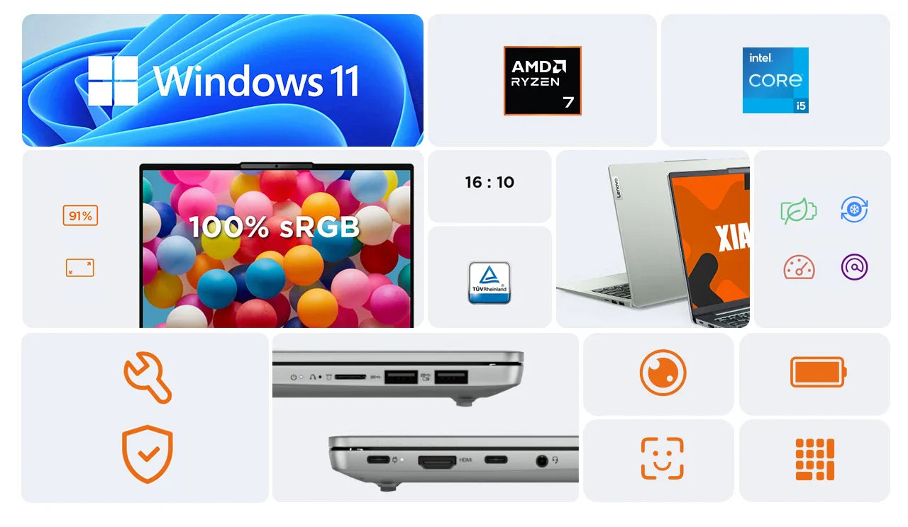Lenovo XIAOXIN 14 (IdeaPad Slim 5) 2024 Laptop AMD Ryzen R7-8845H Intel Core i5-13420H 16GB 32GB 512GB 14" Inch FHD Computer PC
