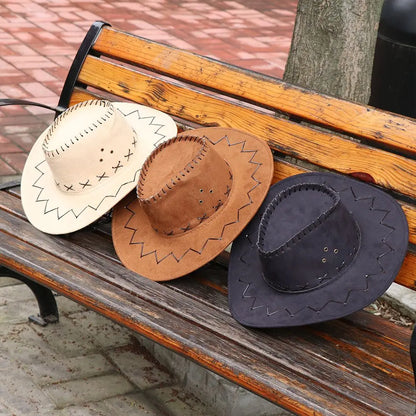 Chapeau de cow-boy en daim Western pour femmes et hommes, casquette unisexe à la mode pour fête costumée