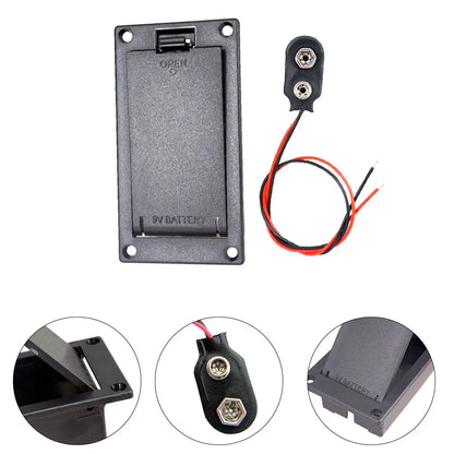 Boîte de batterie 9V pour guitare électrique basse et micro actif avec connecteur, boîte de support de batterie 72.5x38.3mm, partie musicale en plastique 1 pièce