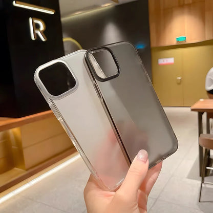 Translucent Clear Phone Case For iPhone 17 Air 16 Pro Max 15 14 16 Plus 13 12 Mini 11 Matte Black Soft TPU Shockproof Back Cover