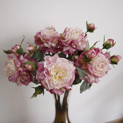 Grand Bouquet de pivoines blanches haut de gamme, fleurs artificielles pour décoration de mariage, de maison, fausses fleurs pour le nouvel an, décorations d'automne