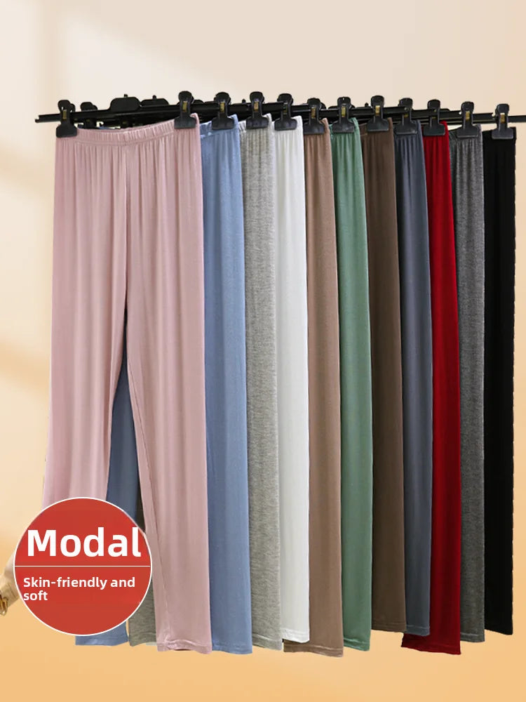 Leggings ajustés taille haute en modal, fins et élastiques, pour le printemps et l'automne, sous-vêtements, vêtements d'intérieur, pantalons longs grande taille