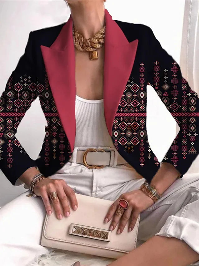 Women's Clothing Suit Western-Style Clothes Lapel Button Lid Pocket Fashion