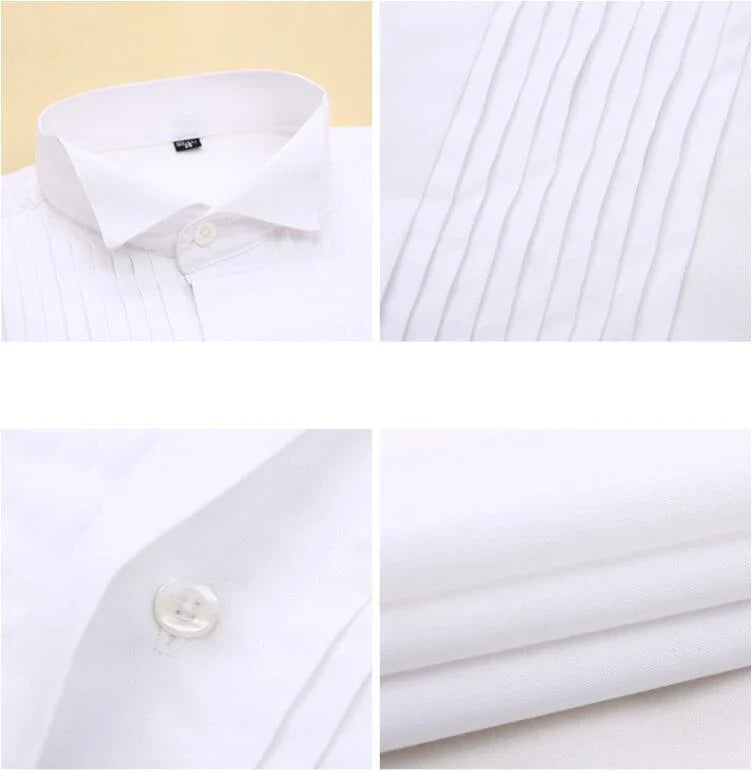 Chemise habillée blanche pour homme, simple boutonnage, manches longues, col carré, pour mariage/fête/spectacle, Camisa masculine, Chemise S-7XL 8XL