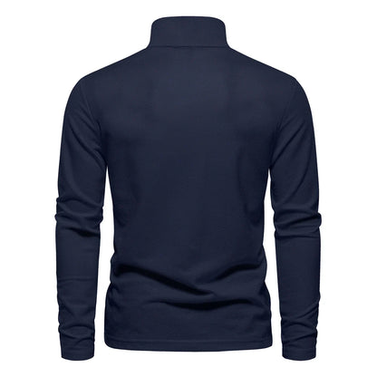 AIOPESON 2023 Nouvelle Polo Homme Broderie Cerf Chemises Manches Longues Couleur Unie Affaires Sociales Homme