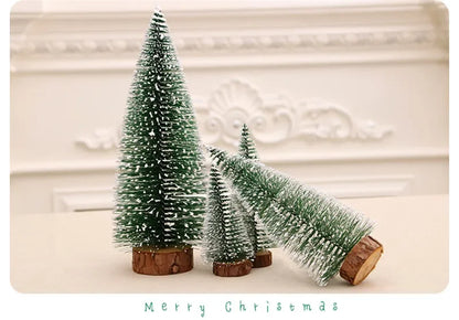 2Pcs Mini Artificial Christmas Tree Crafts Supplies Christmas Party Office Desktop Ornaments Christmas Tree Home Decorations