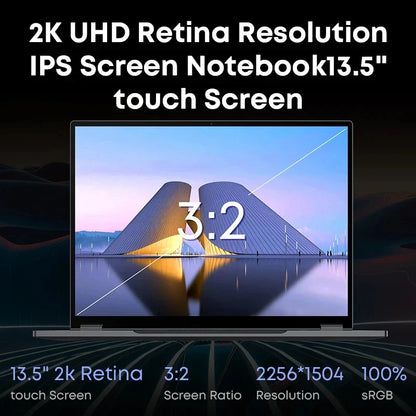 PC portable tablette 2-en-1 CHUWI FreeBook 512 Go SSD 16 Go LPDDR5 Intel N150 Écran IPS FHD 13,5" WIFI 6 BT5.2 Windows 11
