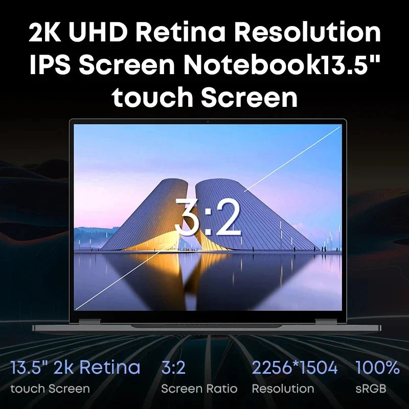 CHUWI FreeBook 2-in-1 Laptop Tablet 512GB SSD 16GB LPDDR5 Intel N150 13.5" IPS FHD Display WIFI 6  BT5.2 Windows 11 Notebook